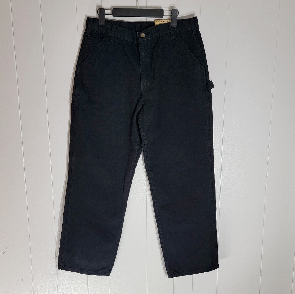 Carhartt Loose Original Fit Straight Leg Black Cargo Pants Waist 36